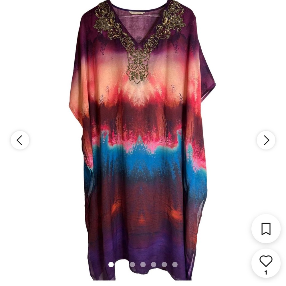 Soft Surroundings Beaded Bohemian Kimono/Caftan Size Large/XL